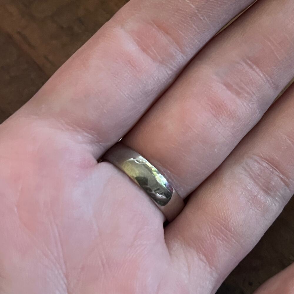 Vintage 1970s Artisan Ring Silver Tone Butterfly Shape Adjustable - Picture 2 of 12